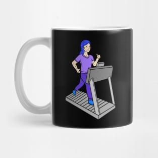 Pretty girl on treadmill Mug